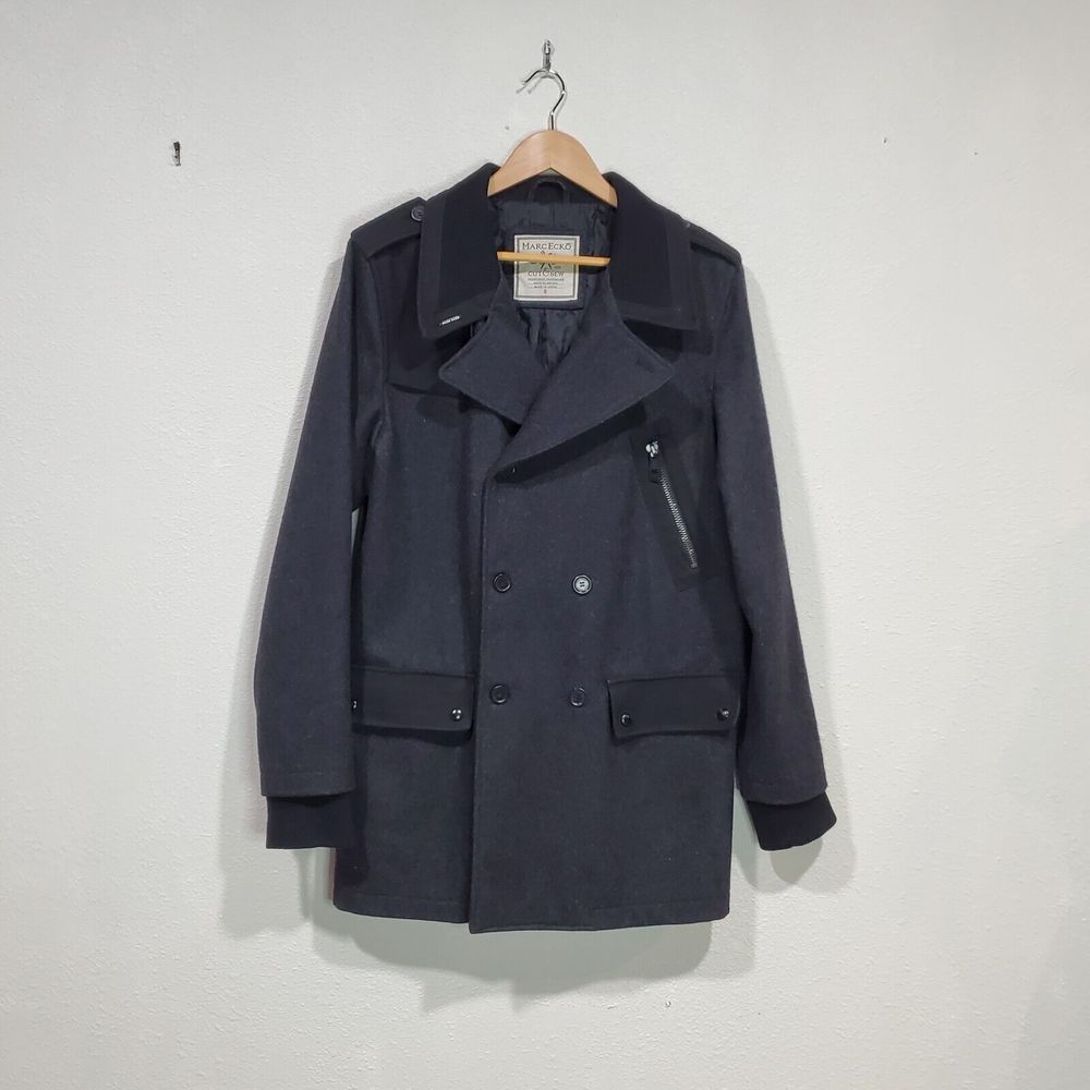 Marc Ecko Cut Sew Young Men's Black Peacoat Size Small
